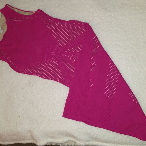 NY and Co Hot Pink Knit Dress - Picture 4 of 7
